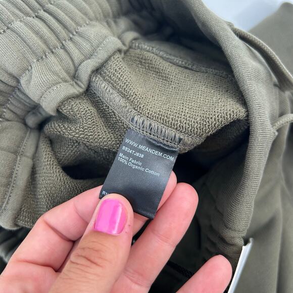 New ME+EM Sweatshirting Joggers Autumn Olive Green Size 2 Extreme Tapered Pants - Picture 15 of 16